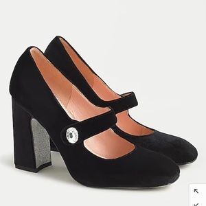 J. Crew Velvet Mary Jane Pumps